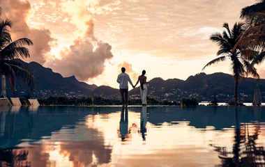 Pareja en Seychelles.