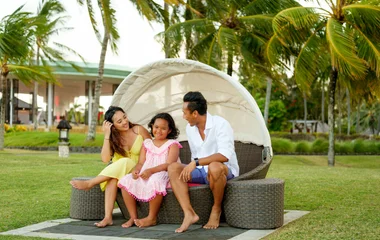 Família aproveitando férias em Bali