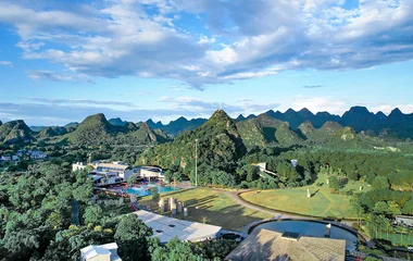 Vista do resort na China.