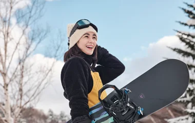 snowboarder on the slopes