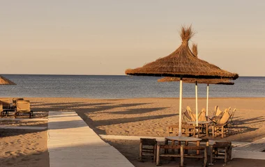 Espacio del resort en la playa.