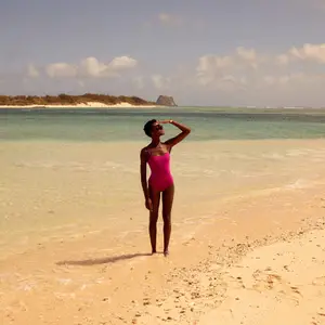 Woman by the beach on holiday