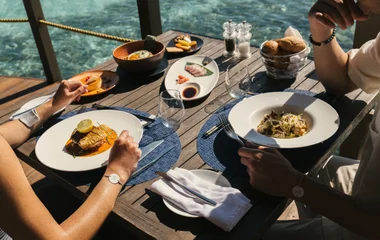 Platos del restaurante de Club Med en las Islas Maldivas.