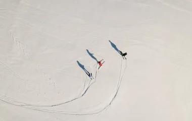 Skieurs à La Rosière
