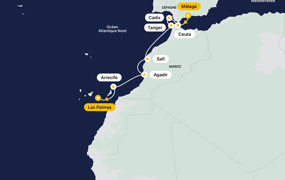 De Malaga aux îles Canaries