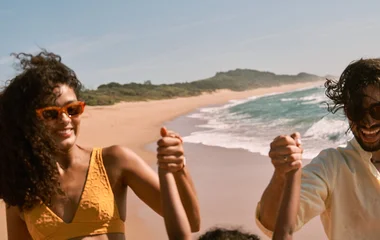 Familia na praia