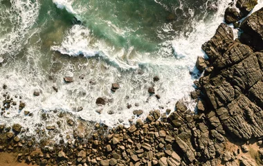 Vue aérienne de l'océan en Afrique du Sud