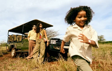 Familia no safari
