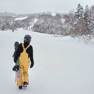 persona caminando por la nieve con esquíes en mano