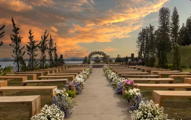 Ambiente preparado para casamento no Club Med.