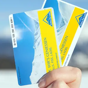 Dois ski pass na mão de uma pessoa.