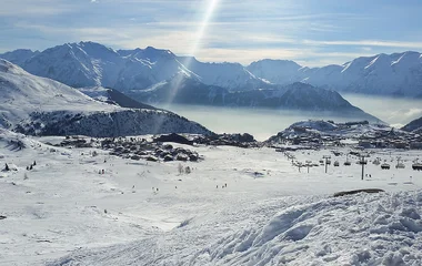 Dia de sol em Alpe d’Huez.
