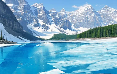 Lago no parque Banff.