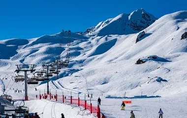 Vista da estação de esqui nos Les Arcs