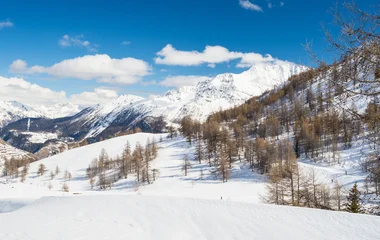 Vista de pista de esqui em La Rosière