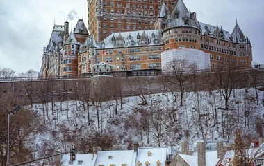 Paisagem de Quebec durante o inverno.