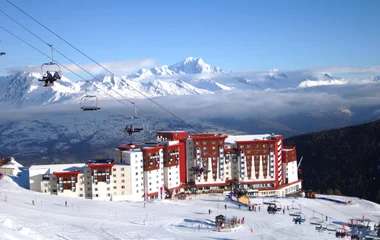 Estación de esquí en La Plagne 2100.