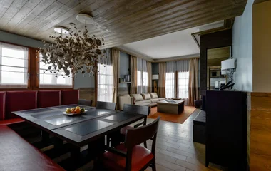 ambiente amplo e aconchegante do chalé