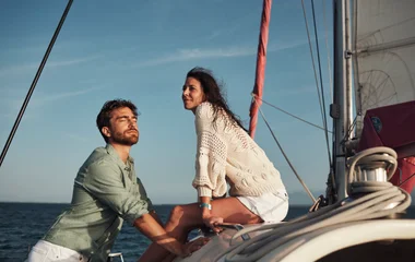 guadeloupe sea boat couple