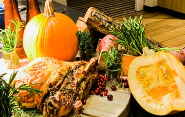 A beach with turquoise water and palm trees