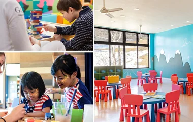 Collage of Club Med Japan resorts' childcare facilties