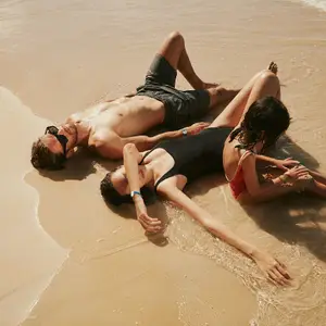 family on the beach