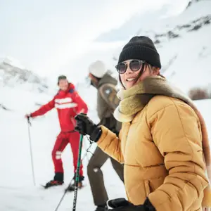 woman at the ski