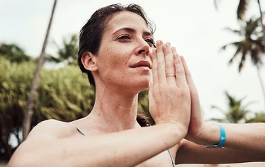 woman doing yoga in club med