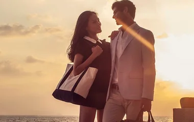 Couple packed smartly for a trip at club med resort my