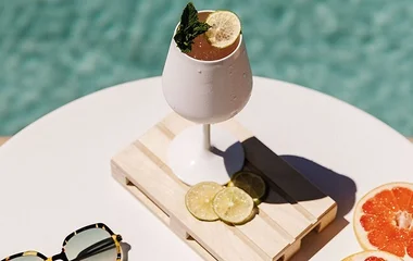 Refreshing drink by the beach at club med my resort