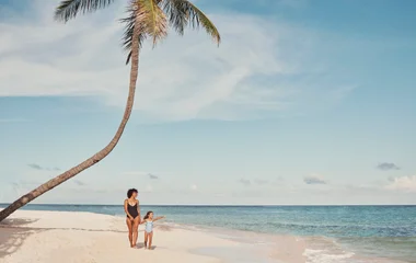 mother and daughter in the carribean