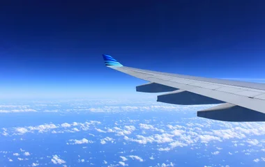 blue sky with airplane