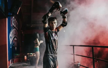 a boxer in patong boxing stadium, phuket