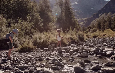 montagna in estate in famiglia