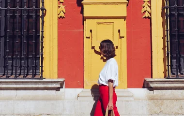 woman walking road marbella
