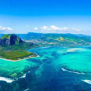 shores of Le Morne Brabant on the coast of Mauritius