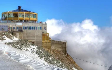 Saas Fee, Switzerland, above the clouds