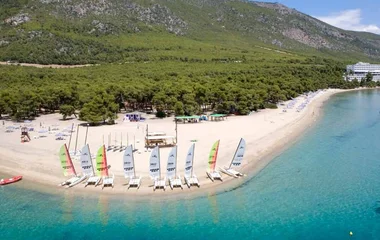 Greek Evia beach on the Aegean sea