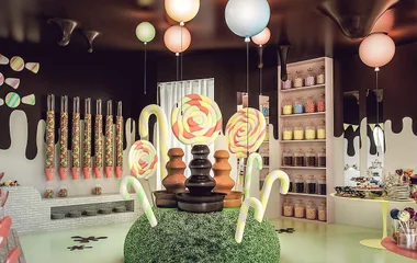 Raum voller Süssigkeiten