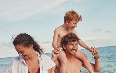 family on the beach at Club Med