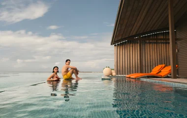 шезлонг на пляжі на Сейшелах