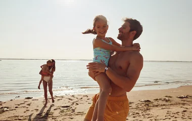 family on the beach