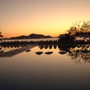 Заходи сонця на пляжному курорті в Ріо