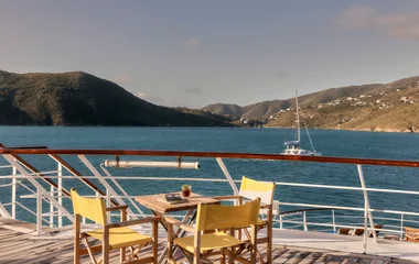 Ausblick vom Boot in eine Bucht