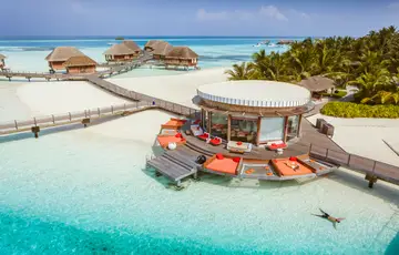 Overwater deck in the Maldives
