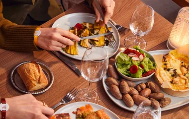 Platos del restaurante All Inclusive en los Alpes.