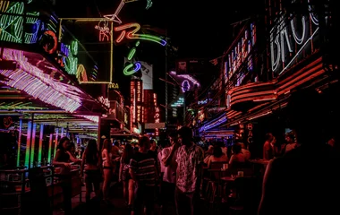 street at night in thailand
