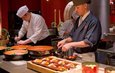 japanese chef preparing sushis in Club Med Tomamu