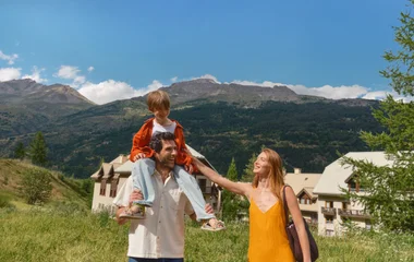 Familia en el campo.