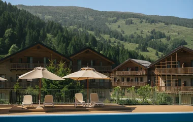 piscina em cabana nos alpes